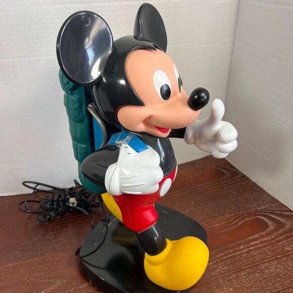 Vintage Tyco Mickey Mouse Telephone Corded With Backpack Design 1990s Walt Disne - Picture 4 of 6